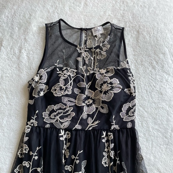 Beige by eci Dresses Beige By Eci Floral Embroidered Mesh Fitandflare Dress Poshmark